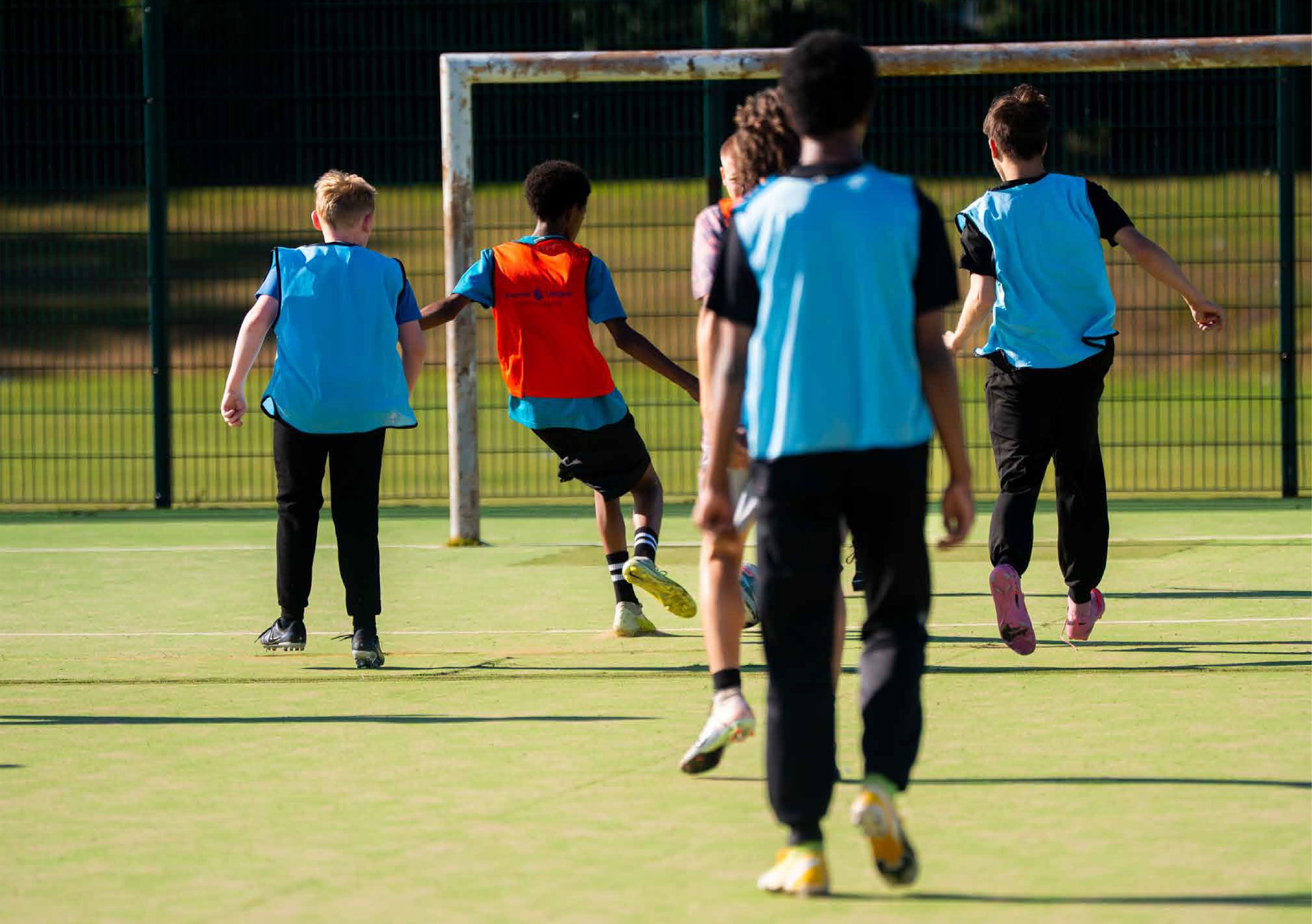 Group of children playing football